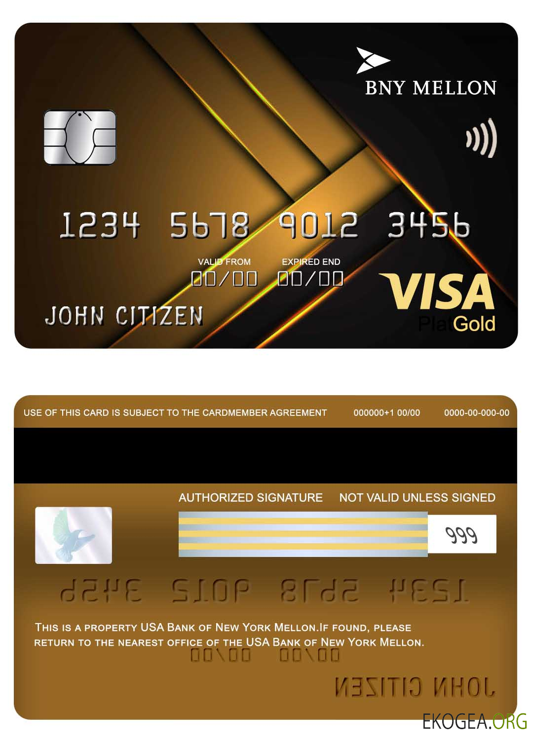 Carte Visa Gold USA Bank of New York Mellon